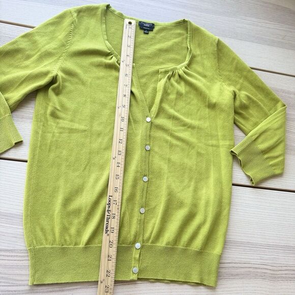 Talbots Pima Cotton Blend Cardigan Womens Plus S Green Button Up Career Casual - Picture 5 of 10